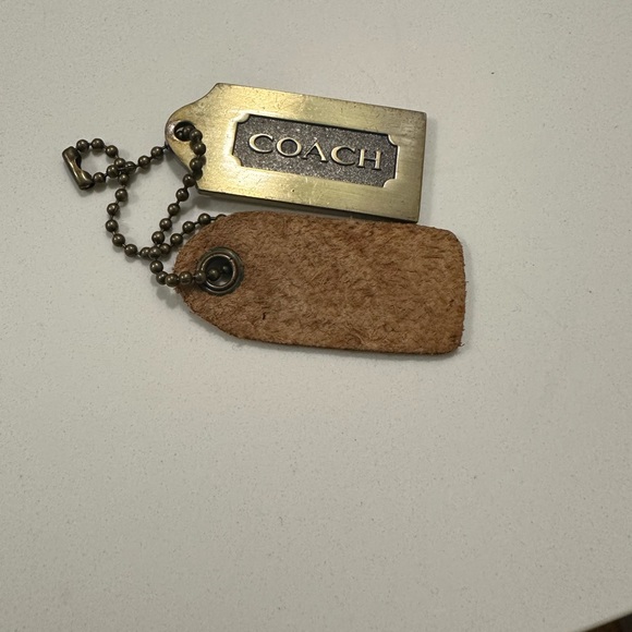 Coach set of vintage Bronze and Brown leather hang tags - Picture 2 of 4